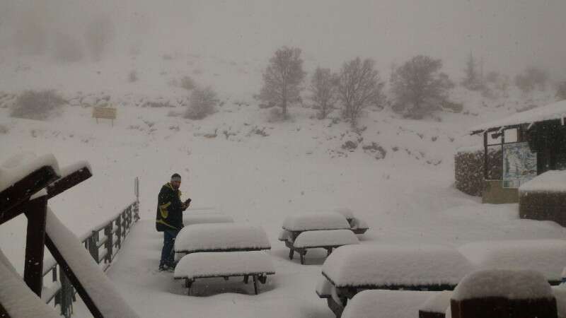 אתר החרמון המושלג - הטמפרטורה מתחת ל-0 // צילום: אתר החרמון